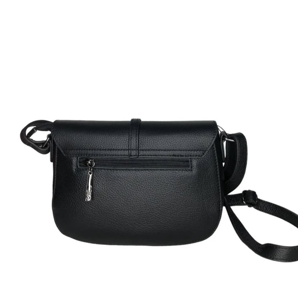 709К Сумка женская натуральная кожа черная (Черный/натуральная кожа/Redmond)