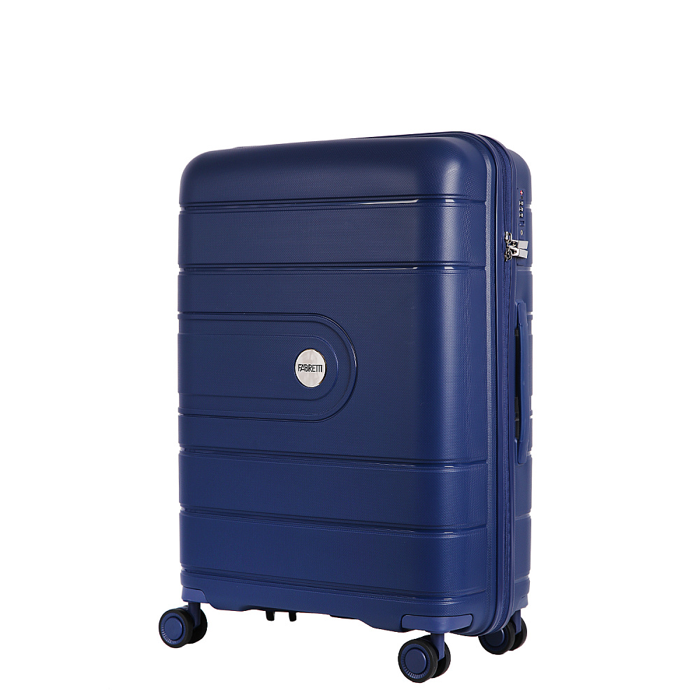 EN9520-24-8 Чемодан 4-х колесный 100% полипропилен FABRETTI (Синий/45*66*26/полипропилен/M/FABRETTI)