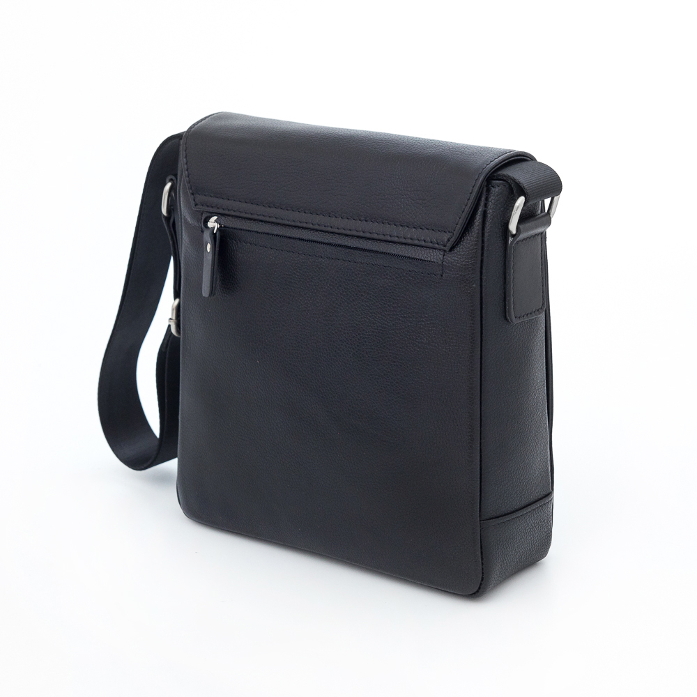 265 чёрная Сумка мужская натуральная кожа WOLFE (Черный/24*27*7/натуральная кожа/WOLFE)