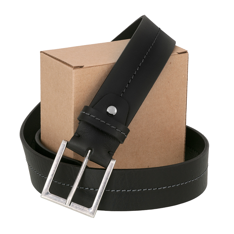 80640 Black Ремень Conti Uomo (длина 130) (Черный/130 см/натуральная кожа/Conti Uomo)