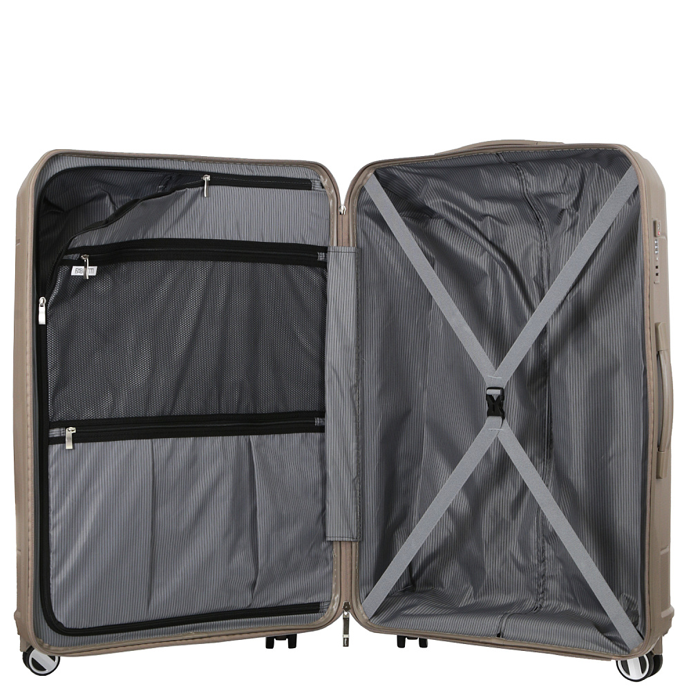 EN8520-28-13 Чемодан 4-х колесный 100% полипропилен FABRETTI  (Бежевый/53*80*30/полипропилен/L)