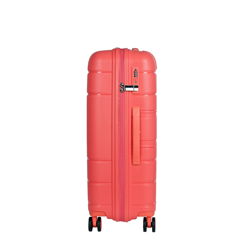 EN9520-24-44 (FABRETTI) Чемодан 4-х колесный 100% полипропилен (коралловый/45*66*26/полипропилен/M/FABRETTI)