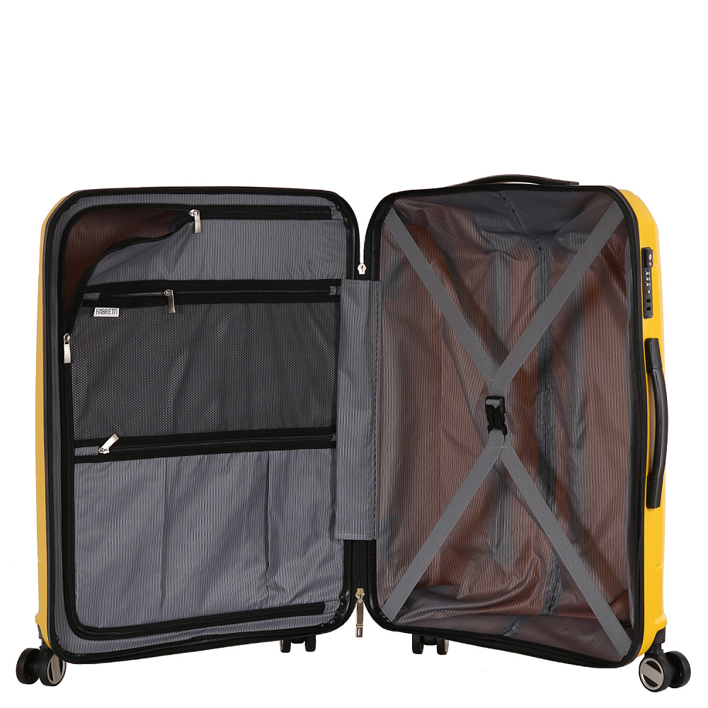 EN8520-24-7 Чемодан 4-х колесный 100% полипропилен FABRETTI (Желтый/47*70*24/полипропилен/M)