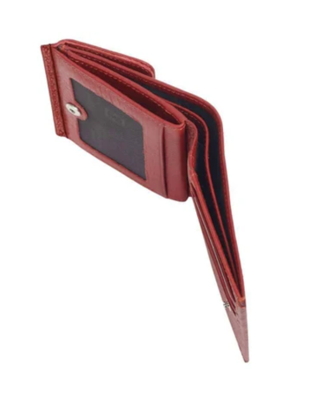 1066-46 Портмоне женское натуральная кожа KARYA  (Красный/10*10*2/натуральная кожа)