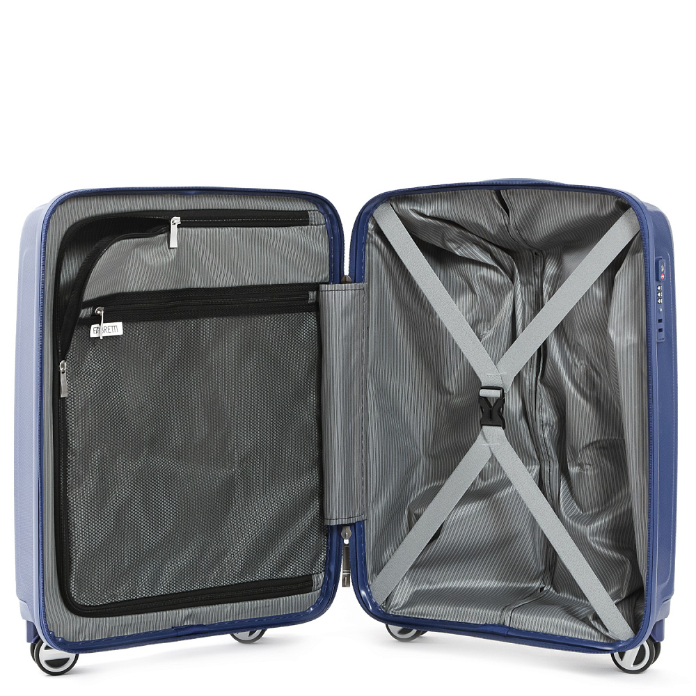 EN3520-20-8 FABRETTI Чемодан 4-х колесный 100% полипропилен  (Синий/39*54*25/полипропилен/S)