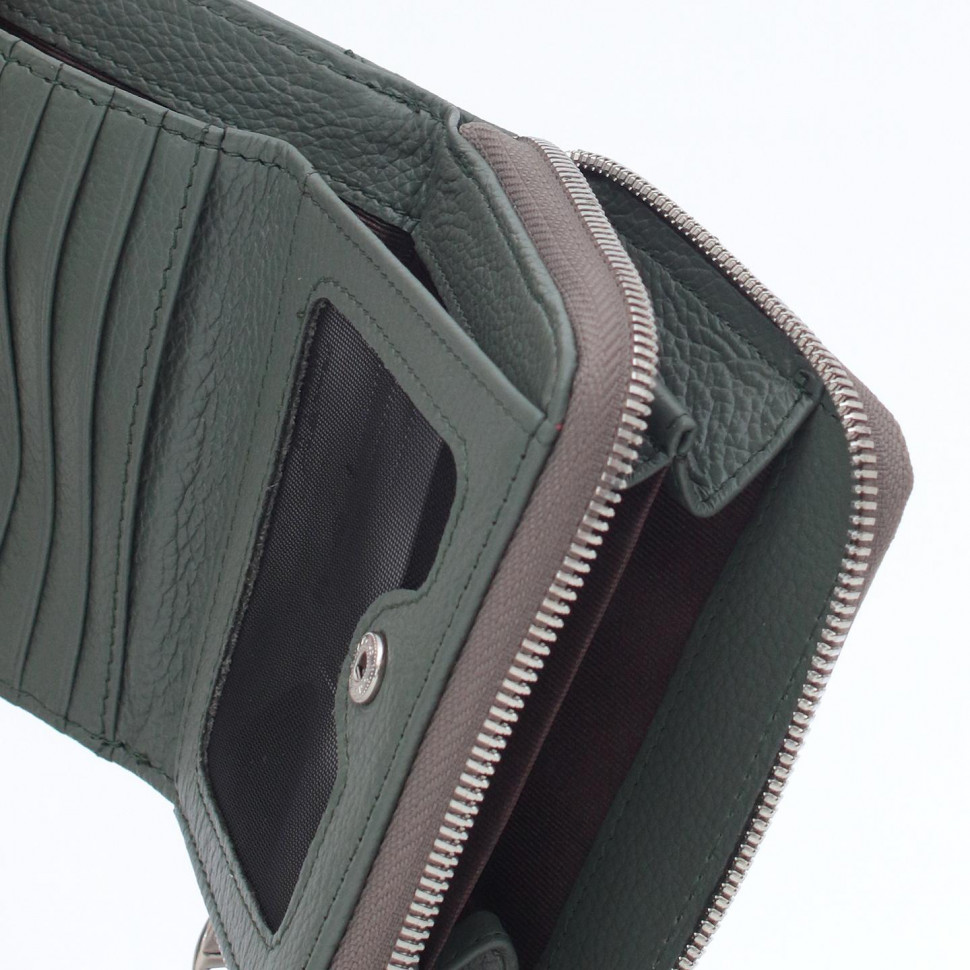 Ri-145KW Портмоне женское Зеленый (Зелёный/10,5*10*2,5/натуральная кожа/Richet)