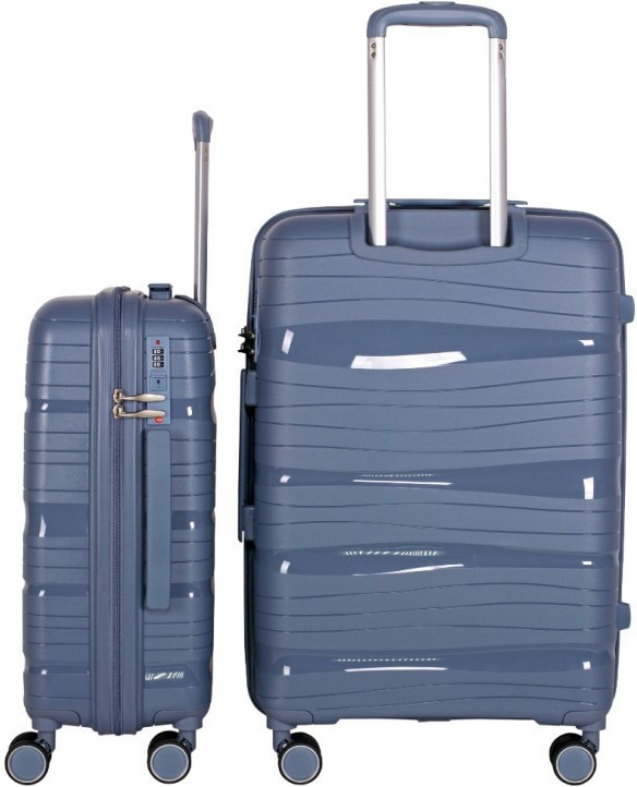 PP-801 Чемодан серый L (Серый/45*68*27/полипропилен/L/4,0 кг/Across)