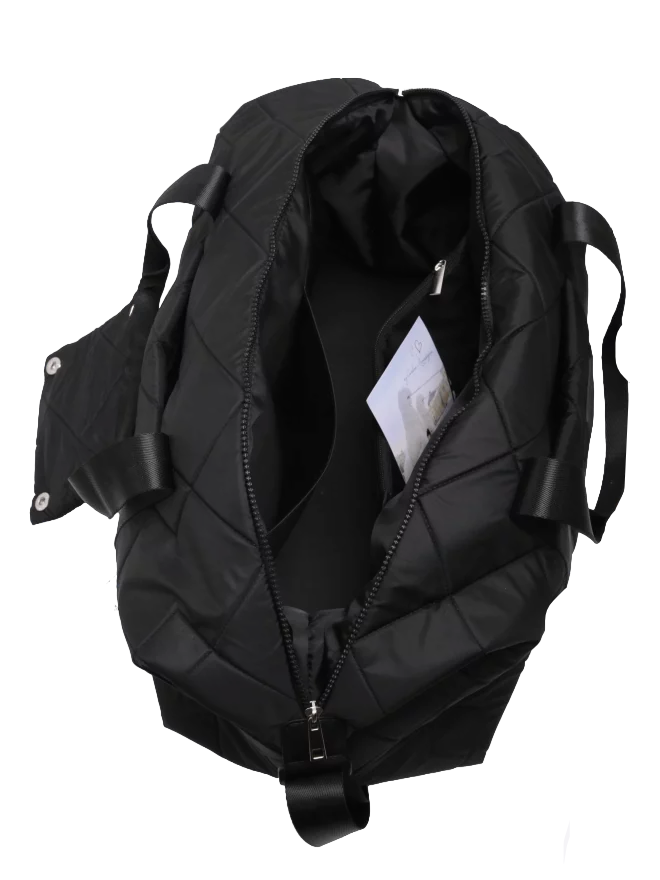 401-30303 Сумка спортивная дорожная черный+ромбы большие (Dewspo) (черный/текстиль/KATY NIKOLAEVA)