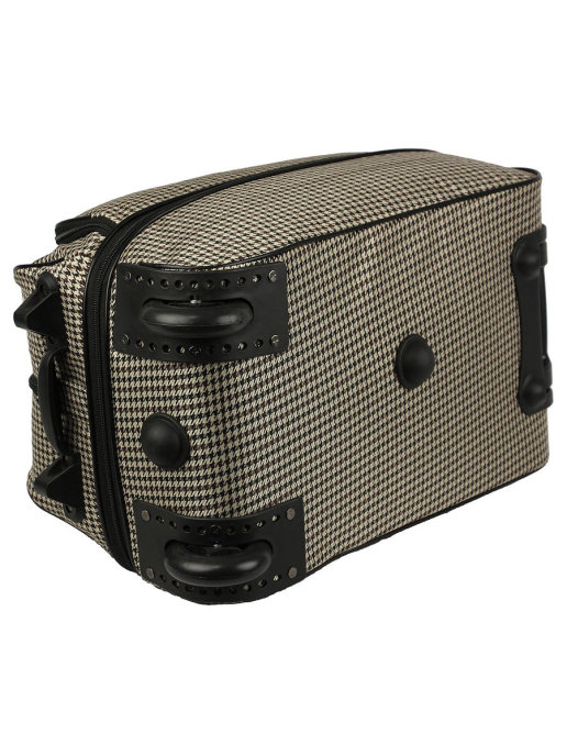 М-118 Сумка на колёсах дизайн гусиная лапка (Бежевый/50*32*30/полиэстер/NTL Continent)