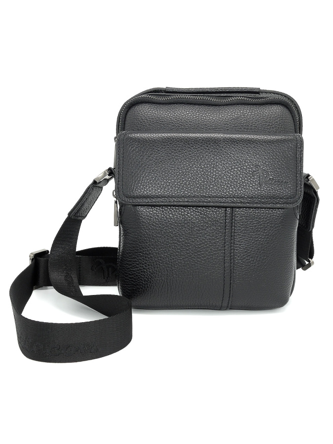 102-82105-1 Сумка мужская кожа (Пеллекон) (черный/22*28*8/натуральная кожа/PELLECON)