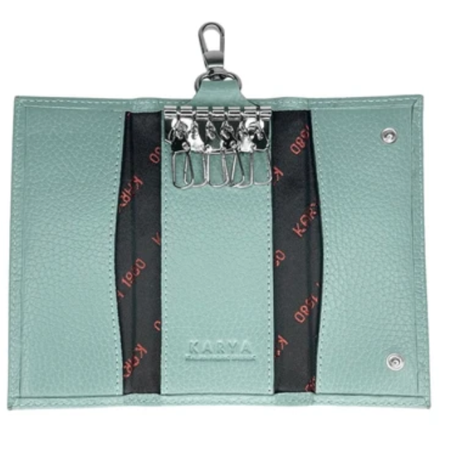 402-026 Ключница натуральная кожа KARYA (Мята/14*6*2/натуральная кожа)