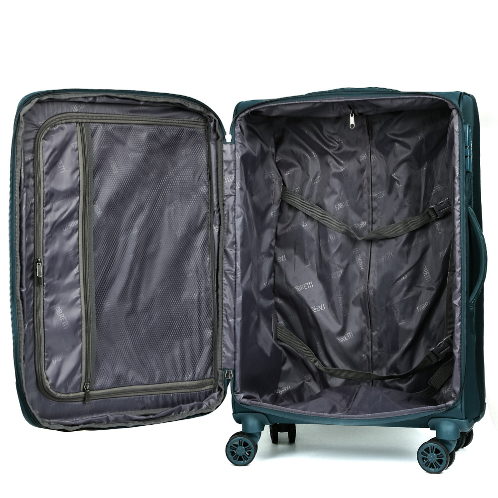 TRM2311-24-11 FABRETTI Чемодан 4-х колесный 100% полиэстер (Зелёный/44*68*27/полиэстер/M/FABRETTI)