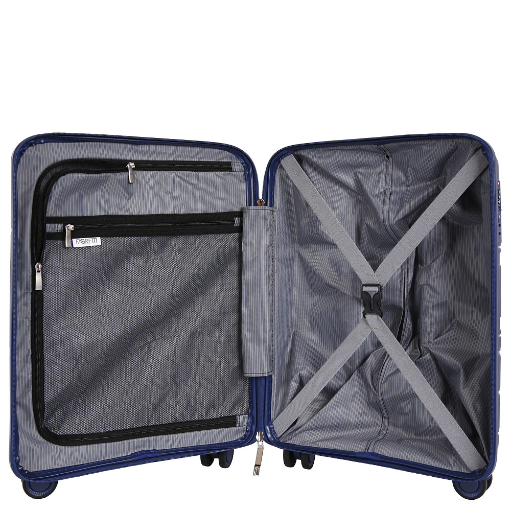 EN9520-20-8 Чемодан 4-х колесный 100% полипропилен FABRETTI (Синий/39*54*21/полипропилен/S/FABRETTI)