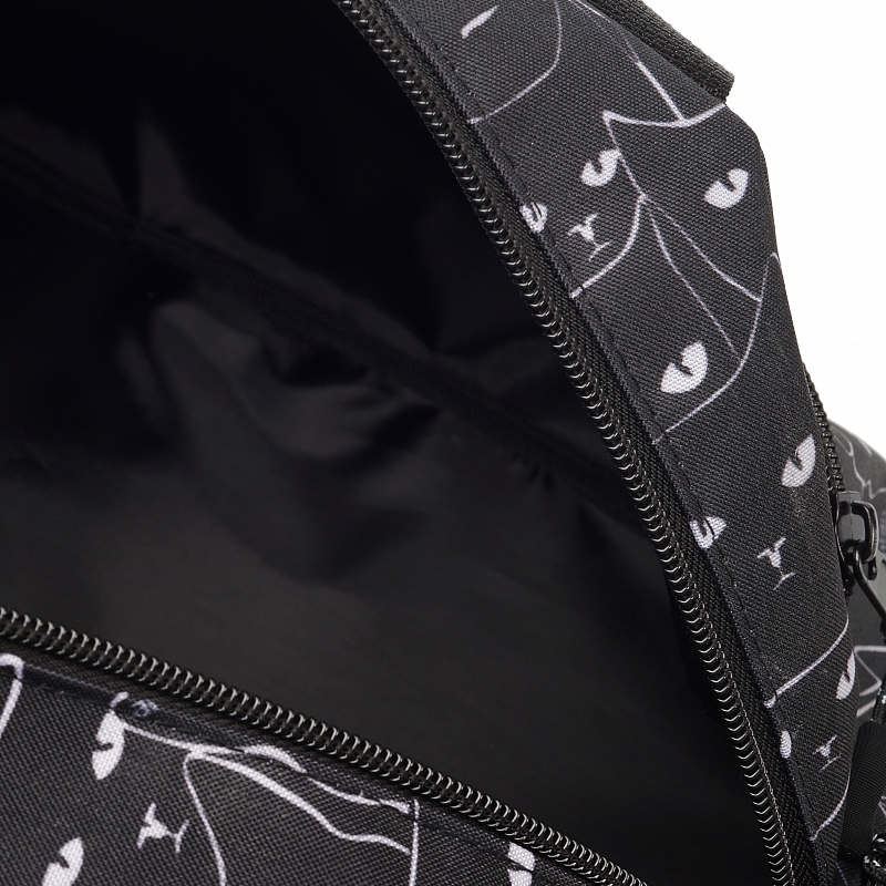 2-322 Сумка дорожная (коты ч/б/черный 222) (Черный/белый/45*26*21/текстиль/ANTAN)