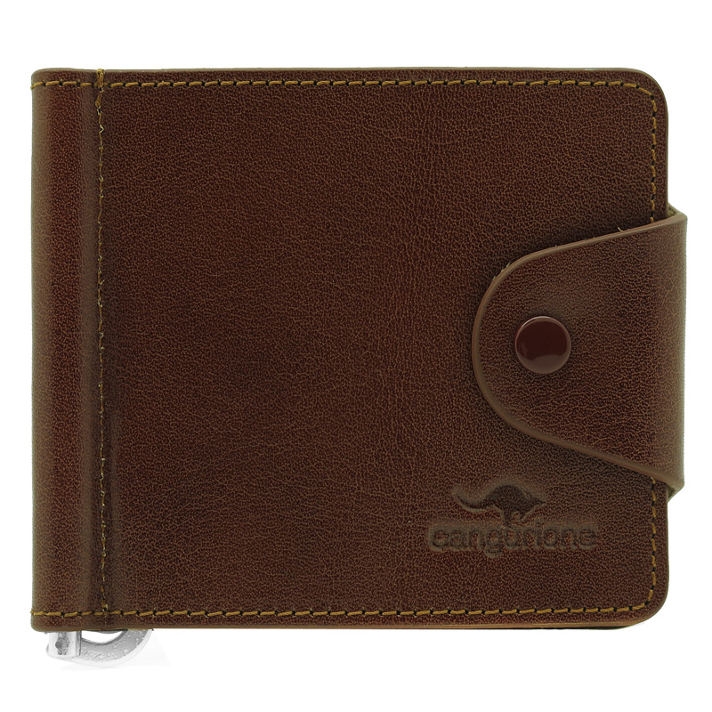 3204 Зажим для купюр V/ TAN 004 (Рыжий/10*8,5*0,5/натуральная кожа/CANGURIONE)