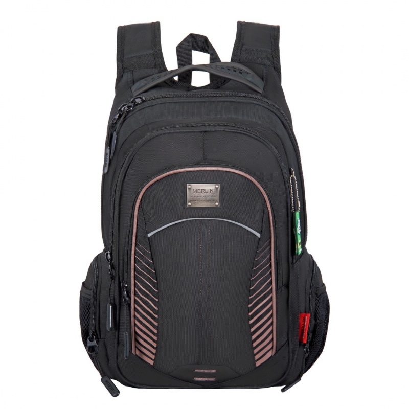 M21-137-5 Рюкзак Merlin  (Черный/26*41*15/полиэстер/MERLIN)