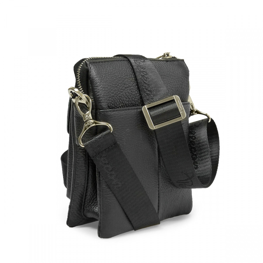 102-878-1 Сумка мужская кожа (Пеллекон) (черный/16*20*5/натуральная кожа/PELLECON)