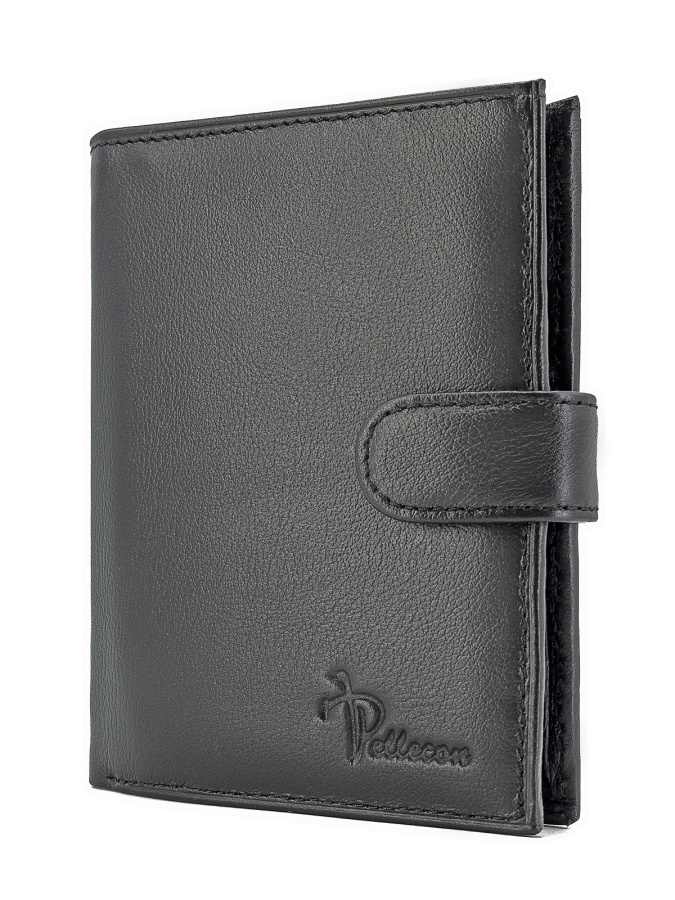 105-319-1 Портмоне мужское (Пеллекон) (черный/10,5*13*2/натуральная кожа/PELLECON)