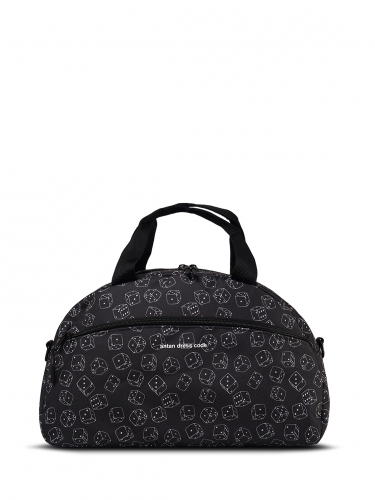 2-322 Сумка дорожная (Текстиль кубики игральные/черный) (Черный/45*26*21/текстиль/ANTAN)