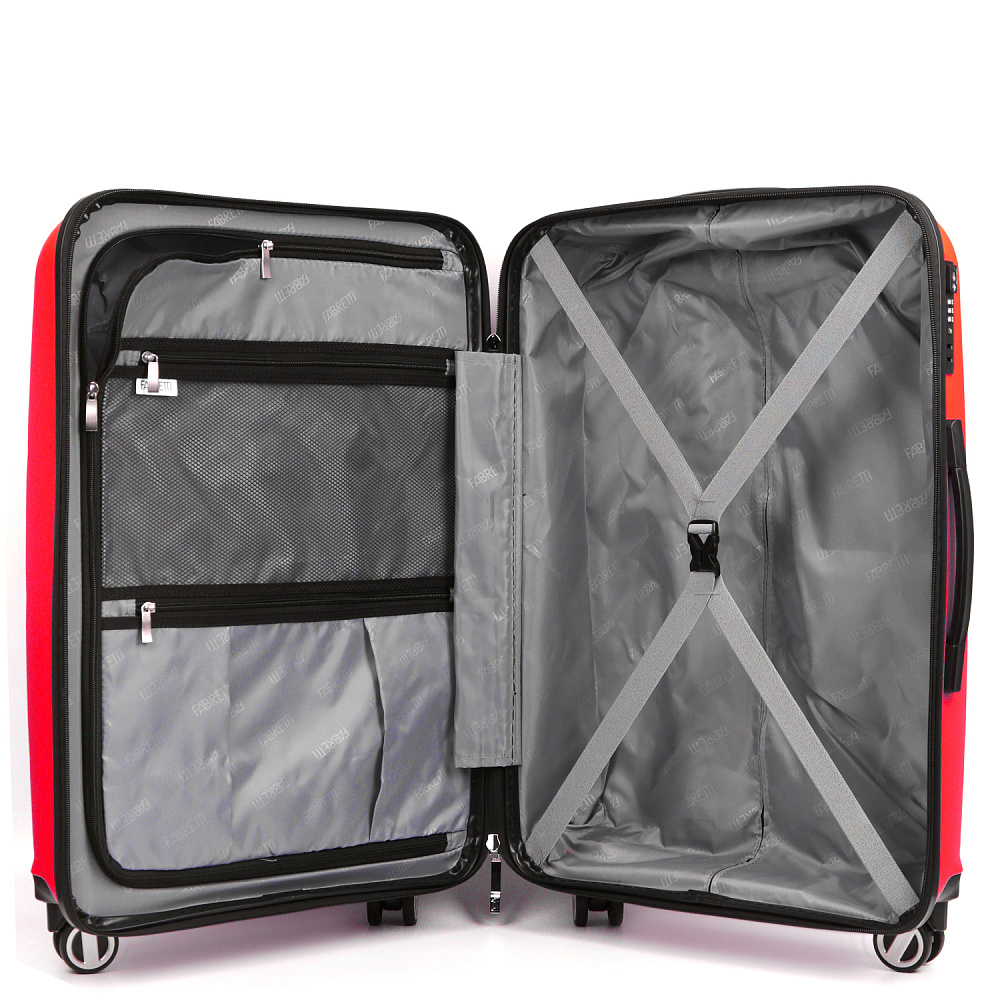 EN7520-24-4 FABRETTI Чемодан 4-х колесный 100% полипропилен (красный/44*67*25/полипропилен/M/3,4 кг/FABRETTI)