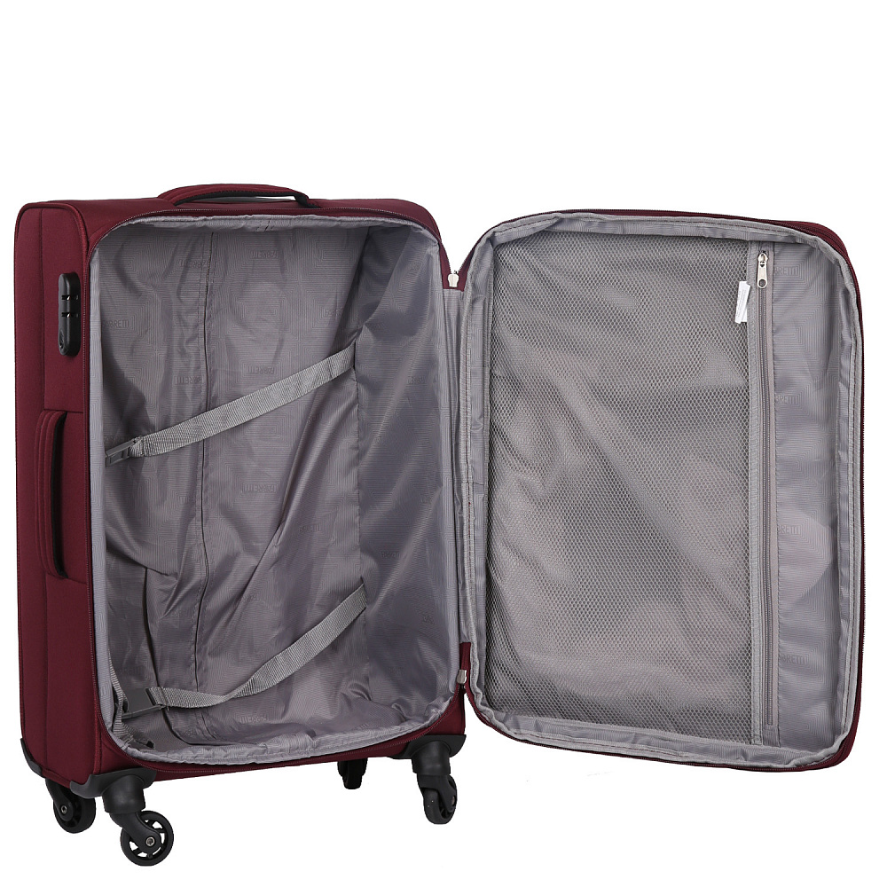 NE2020-24-4 Чемодан 4-х колесный 100% полиэстер FABRETTI  (Бордовый/43*66*27/полиэстер/M)