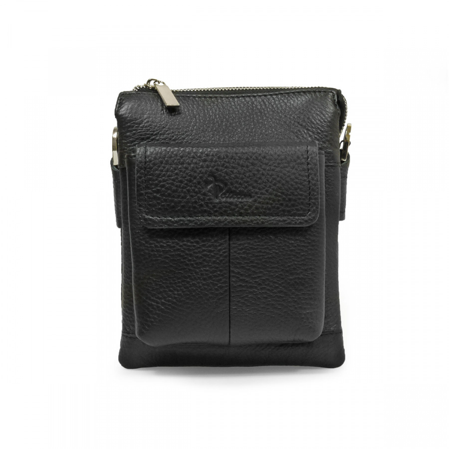 102-878-1 Сумка мужская кожа (Пеллекон) (черный/16*20*5/натуральная кожа/PELLECON)