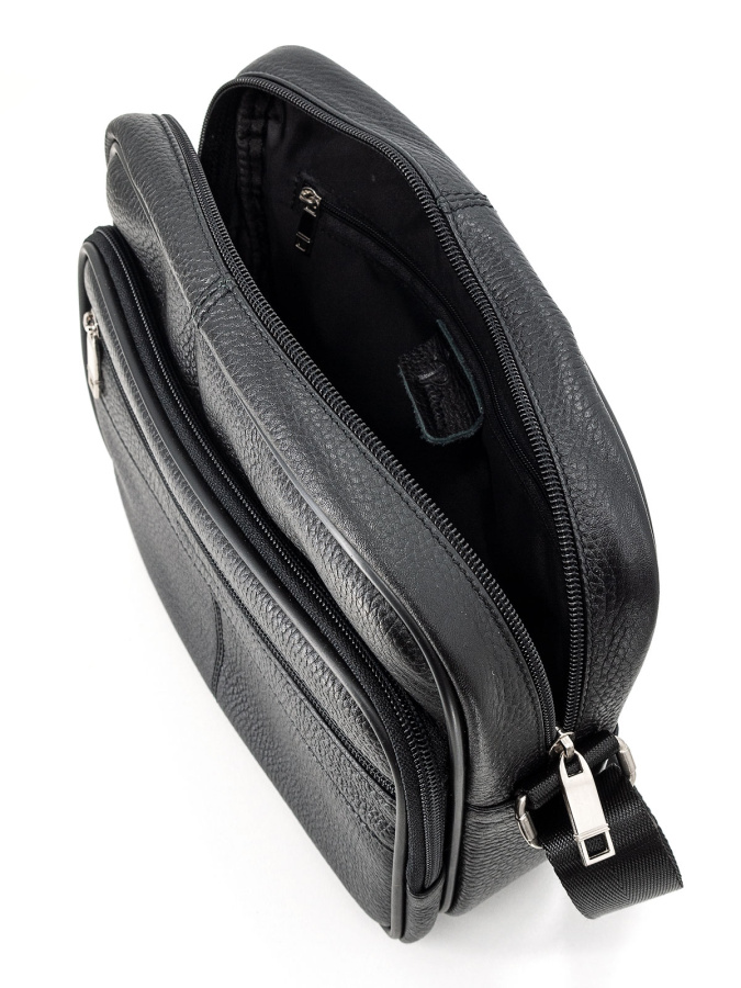 102-82124-1 Сумка мужская кожа (Пеллекон) (черный/25*20*6,5/натуральная кожа/PELLECON)