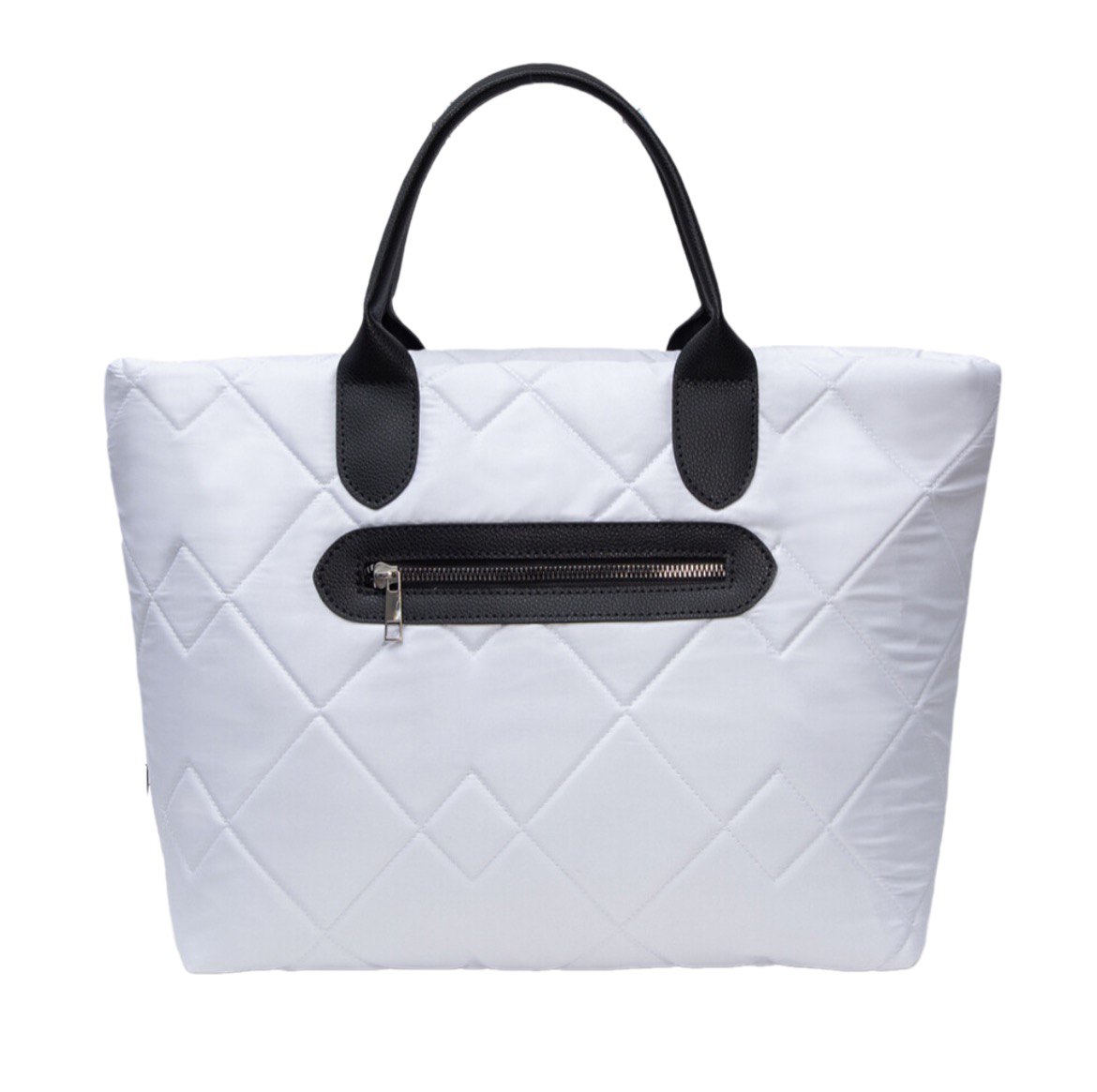 711-31403 Сумка спортивная/шоппер белый+ромбы большие+ремень (Dewspo) (Белый)