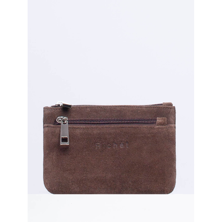 Ri-169KWC Кошелек женский Коричневый  замша (коричневый/13*8*1,5/натуральная замша/Richet)