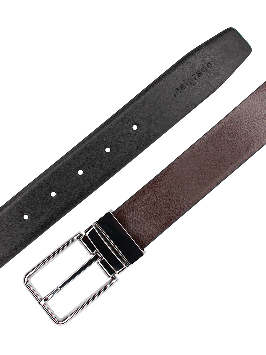 R120-2 black/dark brown 125 Ремень мужской (Malgrado) (черный/коричневый/125 см/натуральная кожа/Malgrado)