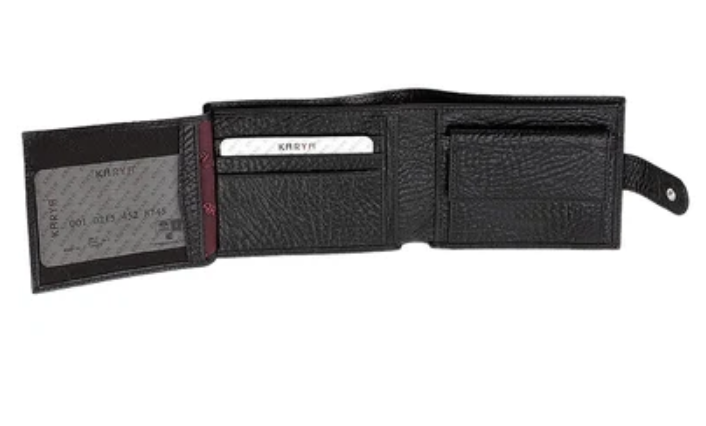 0982-03 Портмоне мужское натуральная кожа KARYA (Черный/11см*9см*1см/натуральная кожа)