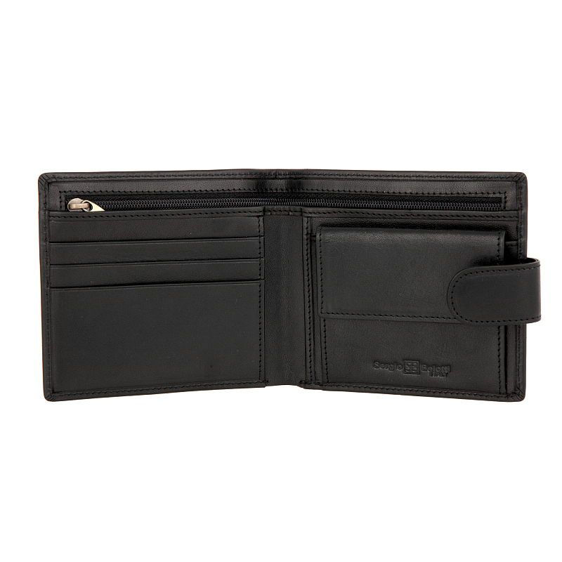 1563 (milano black) Портмоне Sergio Belotti (Черный/10*10*3/натуральная кожа/Sergio Belotti)