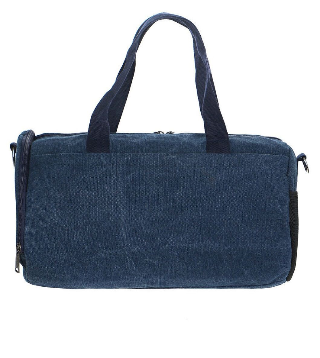 М-710 Сумка спортивная брезент синий (Синий/43*25*25/брезент/NTL Continent)