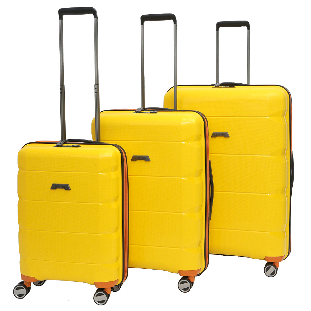 EN6520-20-76 FABRETTI Чемодан 4-х колесный 100% полипропилен (Жёлтый/39*56*20/полипропилен/S/FABRETTI)