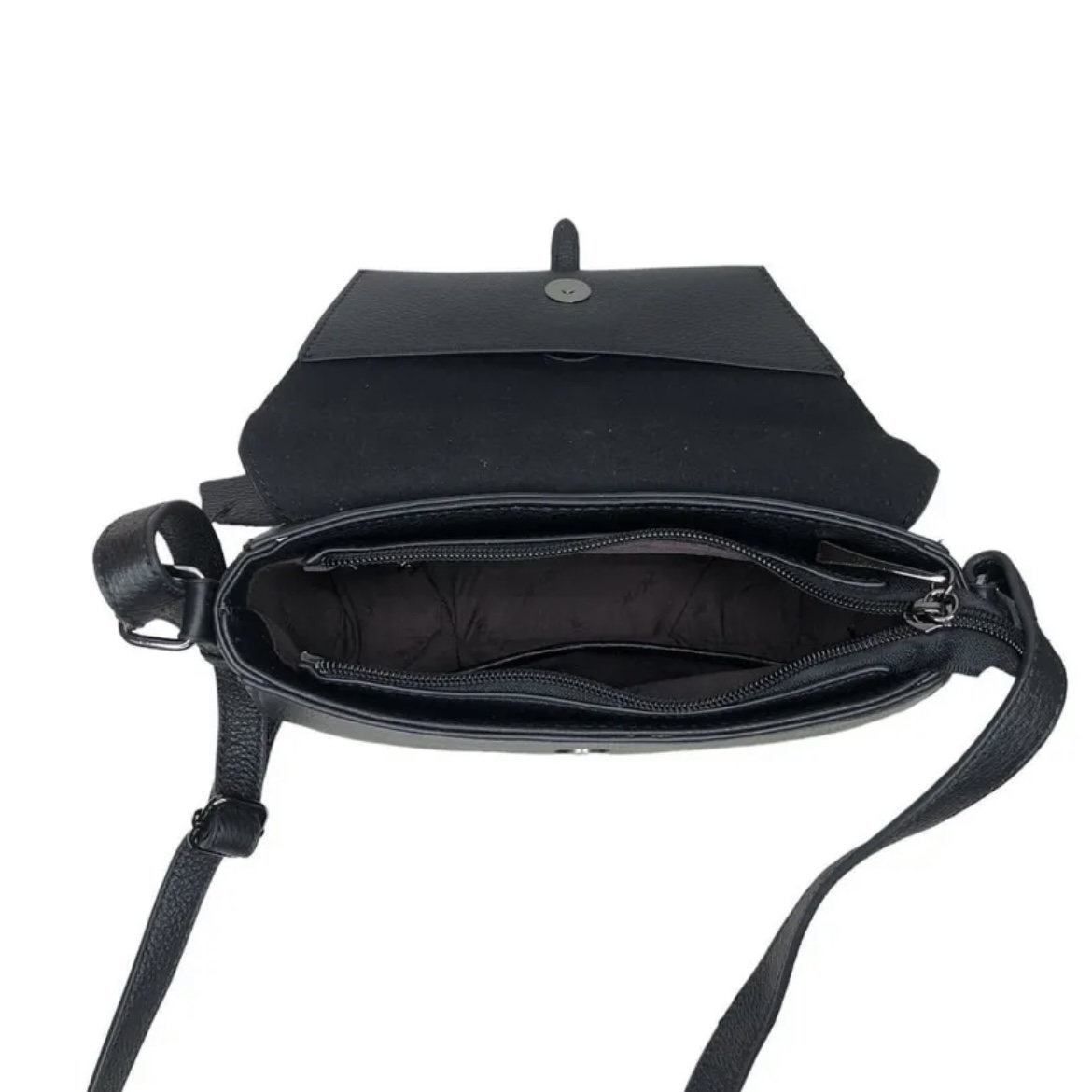 709К Сумка женская натуральная кожа черная (Черный/натуральная кожа/Redmond)