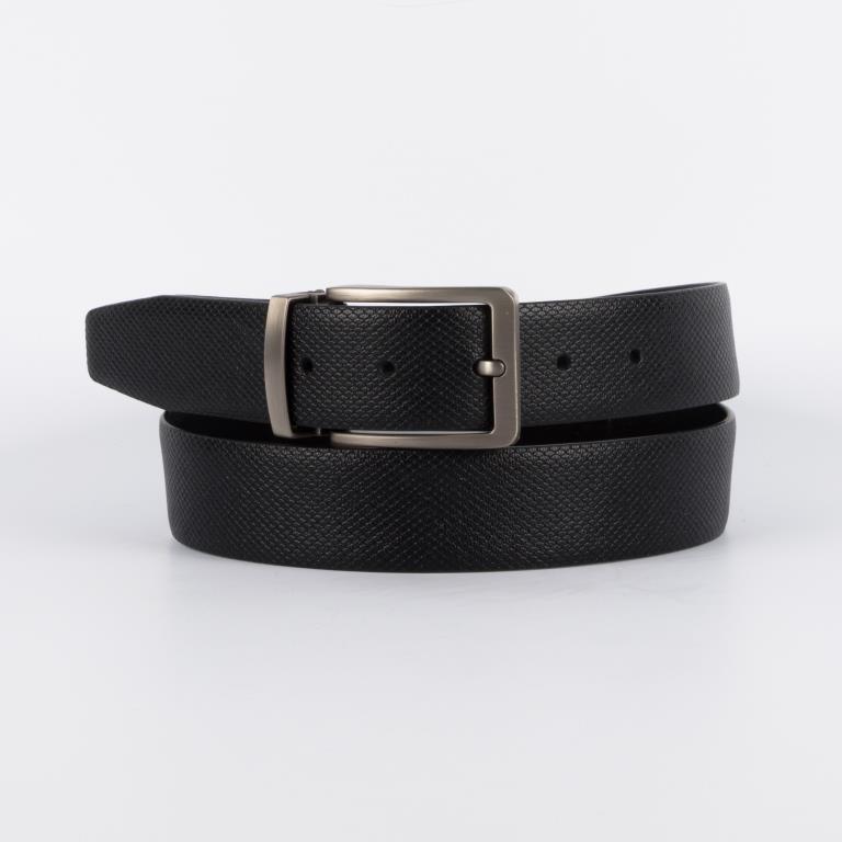 SARATOV01-J-01 Ремень мужской (чёрный) (Черный/110-130 см/натуральная кожа/Jonas Hanway)