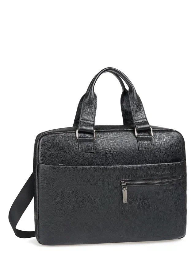 HL 11-603115 Сумка мужская натуральная кожа (А4) (черный) (черный/38*28*6,5/натуральная кожа/Hogerland)