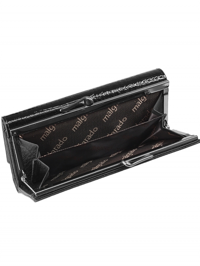 55020-5-46# Black Кошелек Средний Malgrado (черный/14*8,5*2,5/натуральная кожа/Malgrado)