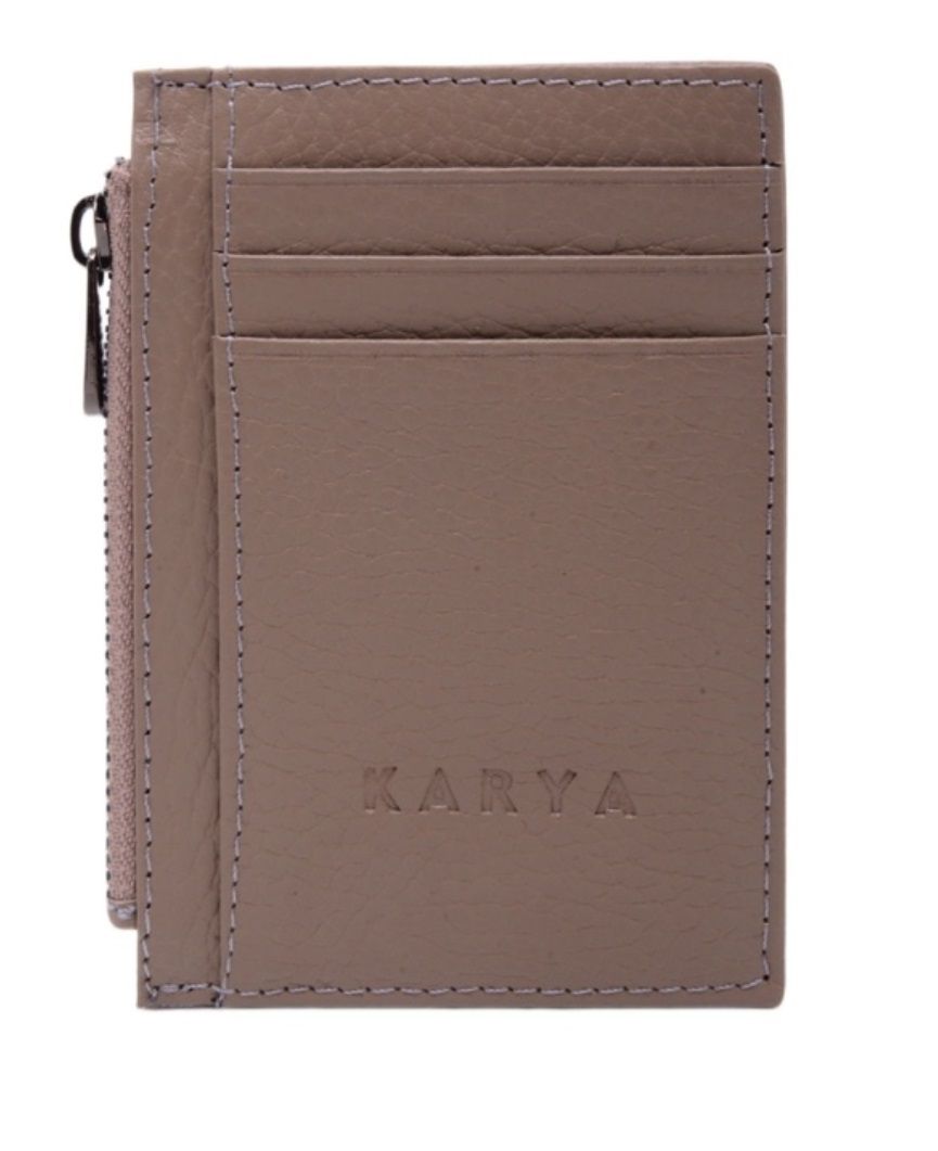 0042-50 Картхолдер натуральная кожа KARYA (Бежевый/12*8*0,5/натуральная кожа/KARYA)