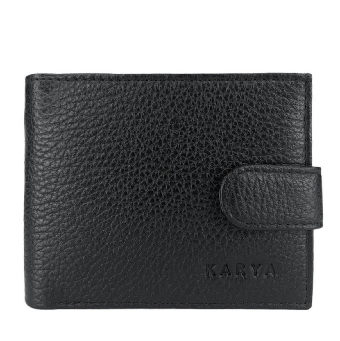 0980-45 Портмоне мужское натуральная кожа KARYA (Черный/11,5 см*9,5 см*1 см/натуральная кожа)