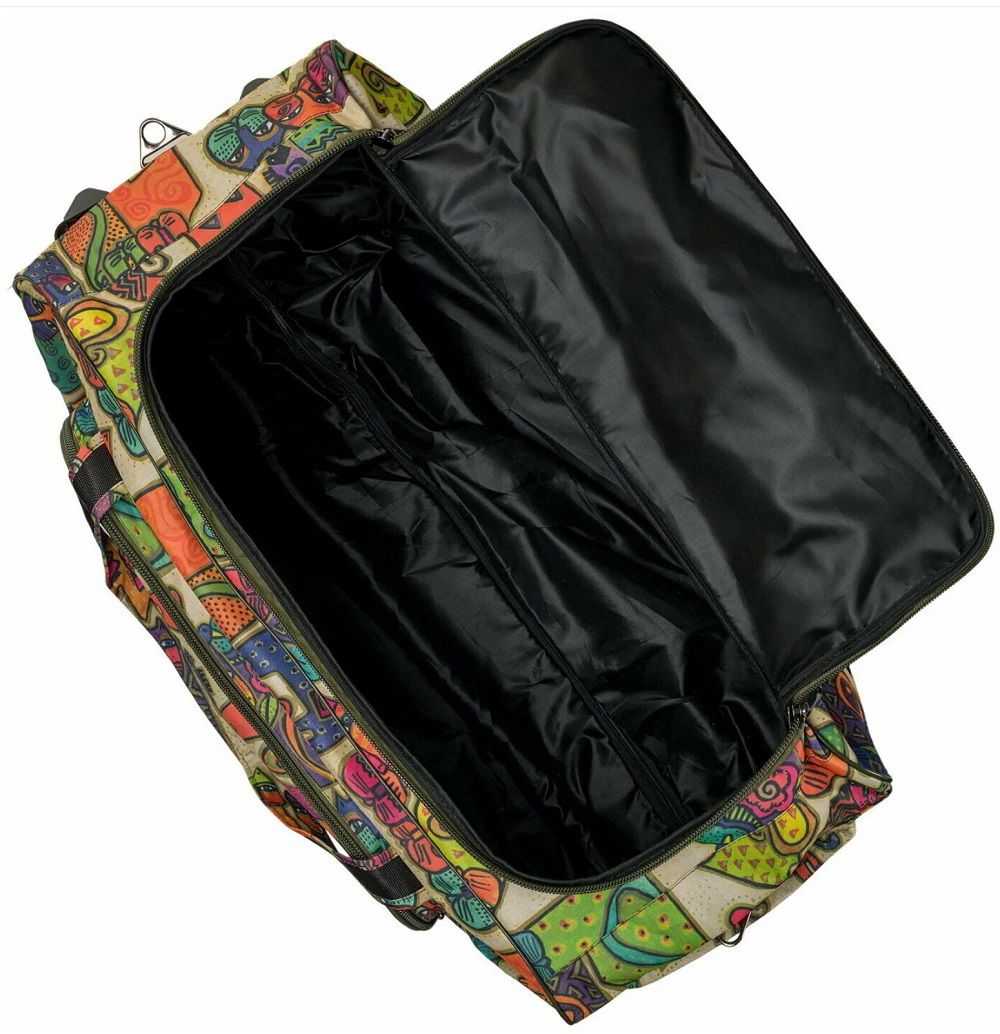 М-5801 Сумка на колесах дизайн кошки бежевый (Бежевый/74*41*38/полиэстер)