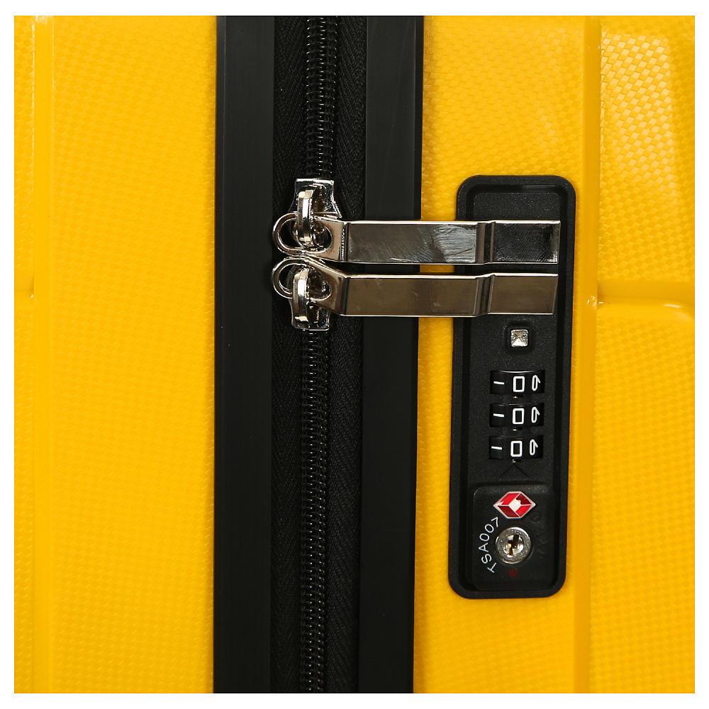 EN8520-28-7 Чемодан 4-х колесный 100% полипропилен FABRETTI  (Жёлтый/53*80*30/полипропилен/L)