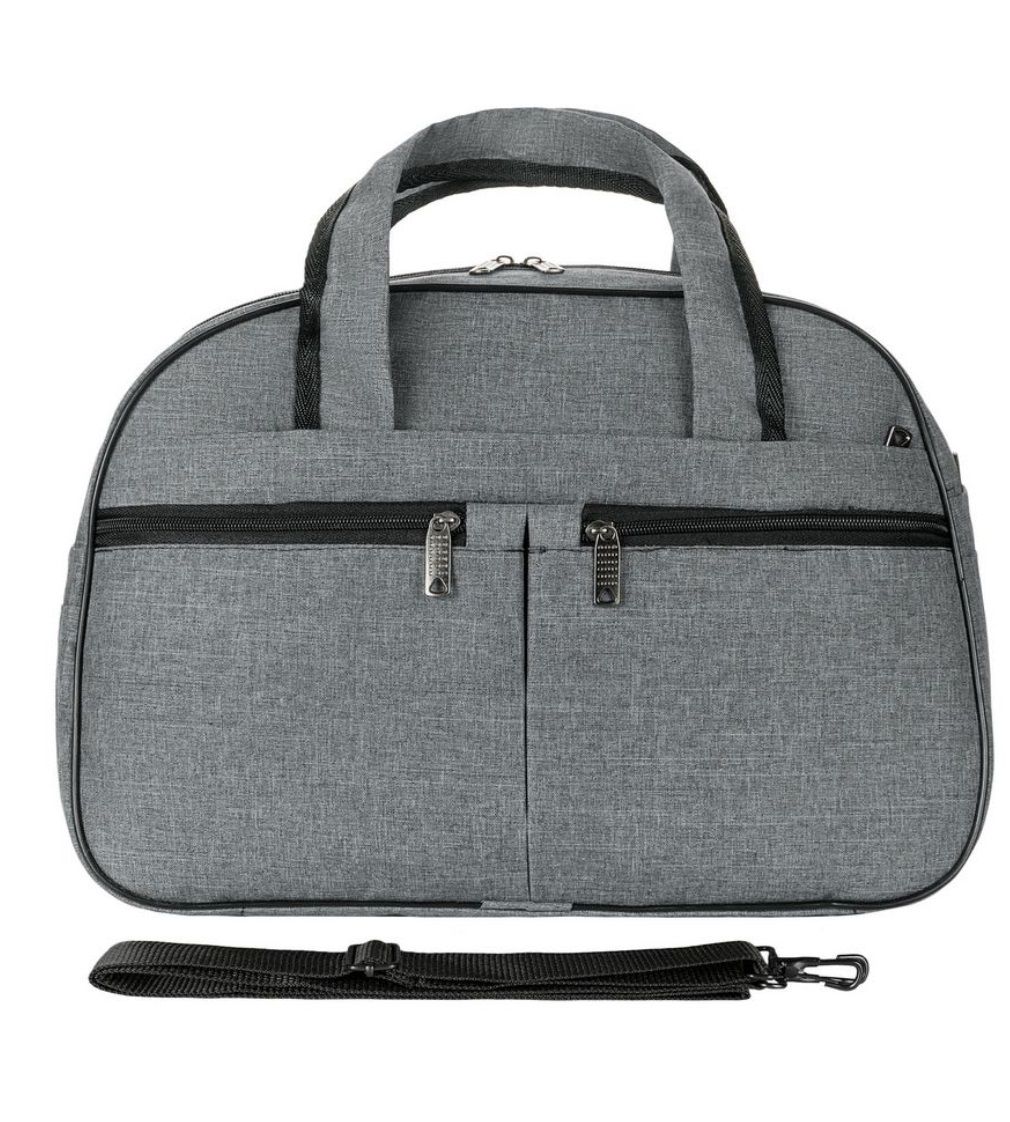 М-7321Б Сумка на колёсах с бьютиком катионик серый (Серый/30*53*22/полиэстер/NTL Continent)