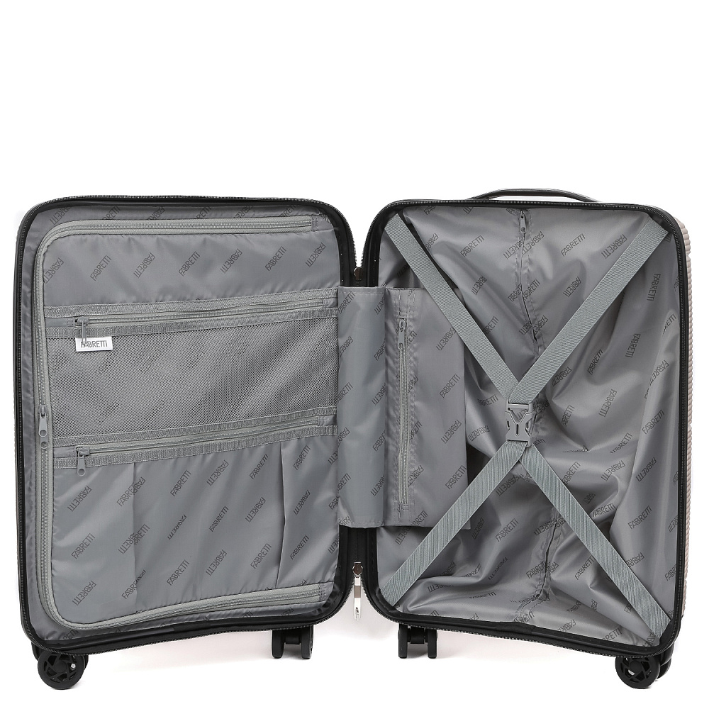 AT1010-20-12 FABRETTI Чемодан 4-х колесный 100% полипропилен (бежевый тёмный/39*55*21/полипропилен/S/FABRETTI)