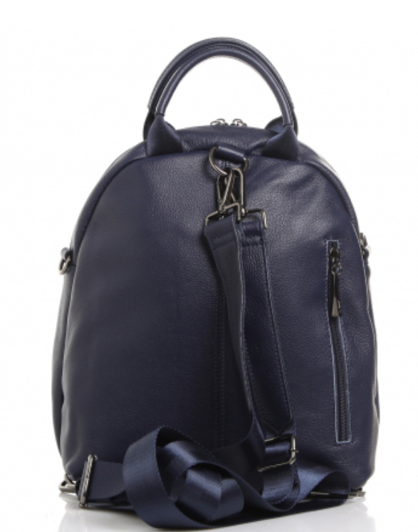 847К Сумка-рюкзак женская натуральная кожа синий (Синий/натуральная кожа/Redmond)