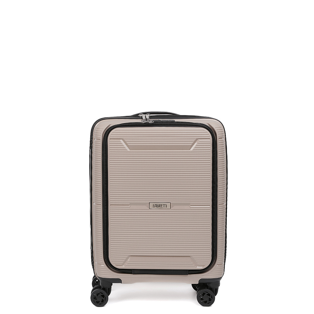 AT1010-20-12 FABRETTI Чемодан 4-х колесный 100% полипропилен (бежевый тёмный/39*55*21/полипропилен/S/FABRETTI)