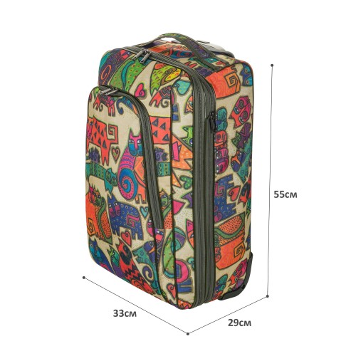 М-7620-1 Сумка на колесах дизайн кошки (бежевый) (бежевый/52*33*27/текстиль/NTL Continent)