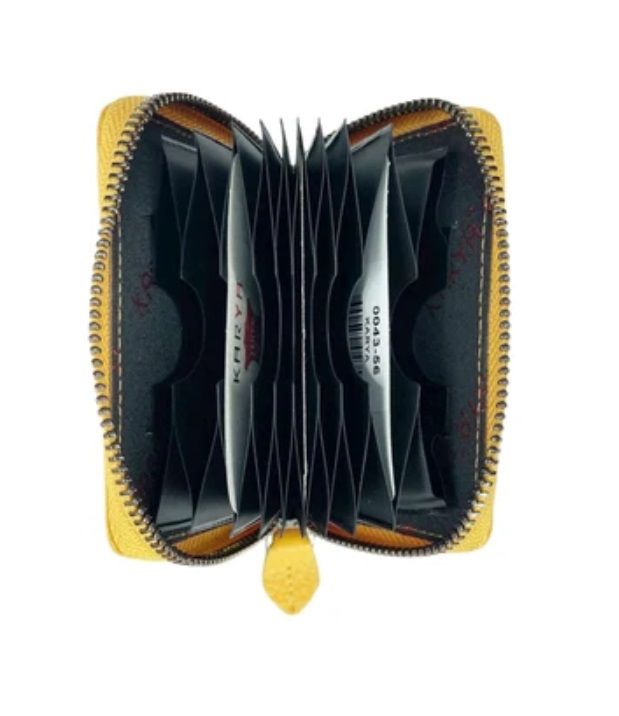 0043-56 Картхолдер натуральная кожа KARYA (Жёлтый/11*8*2/натуральная кожа/KARYA)