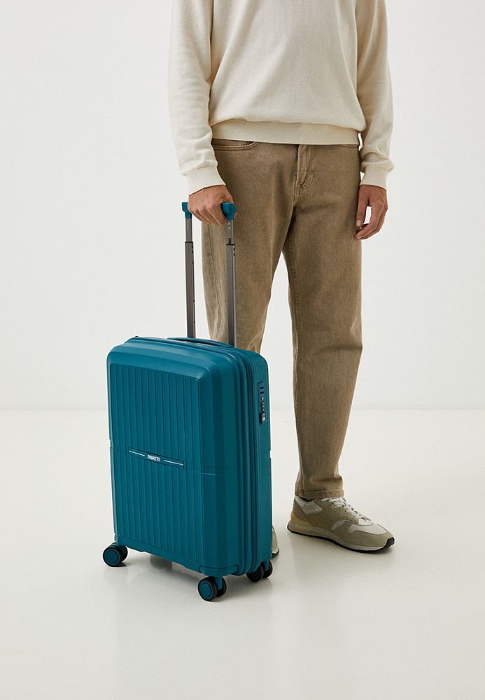 EN9550-20-11 FABRETTI Чемодан 4-х колесный 100% полипропилен (Зелёный/40*54*21/полипропилен/S/FABRETTI)