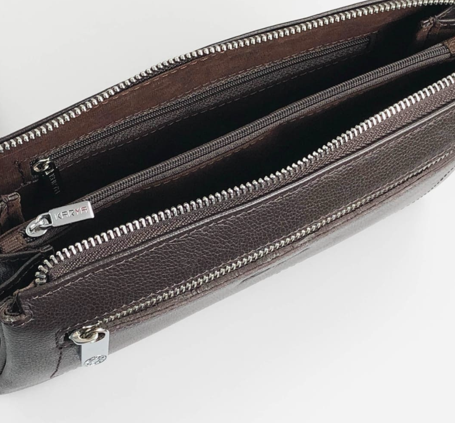 0746-39 Сумка мужская KARYA (Коричневый/24*14*5/натуральная кожа)